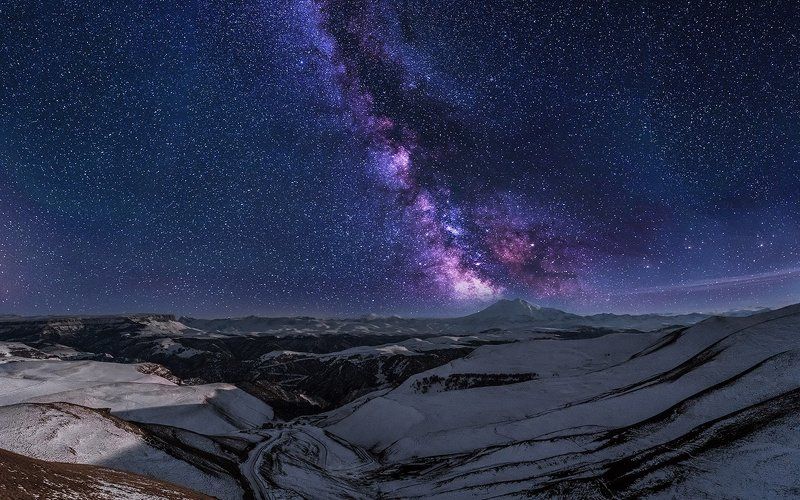 эльбрус,млечныйпуть, ночь, звёзды,зима, горы, Сны эльбруса фото превью