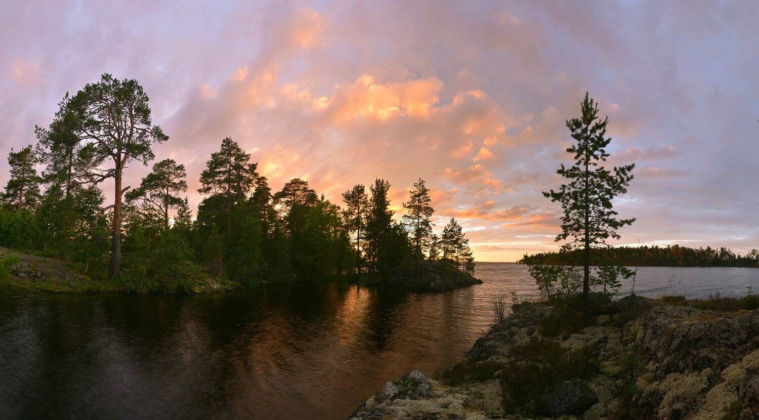 онего, шардонские острова, закат, карелия, Сергей Седов