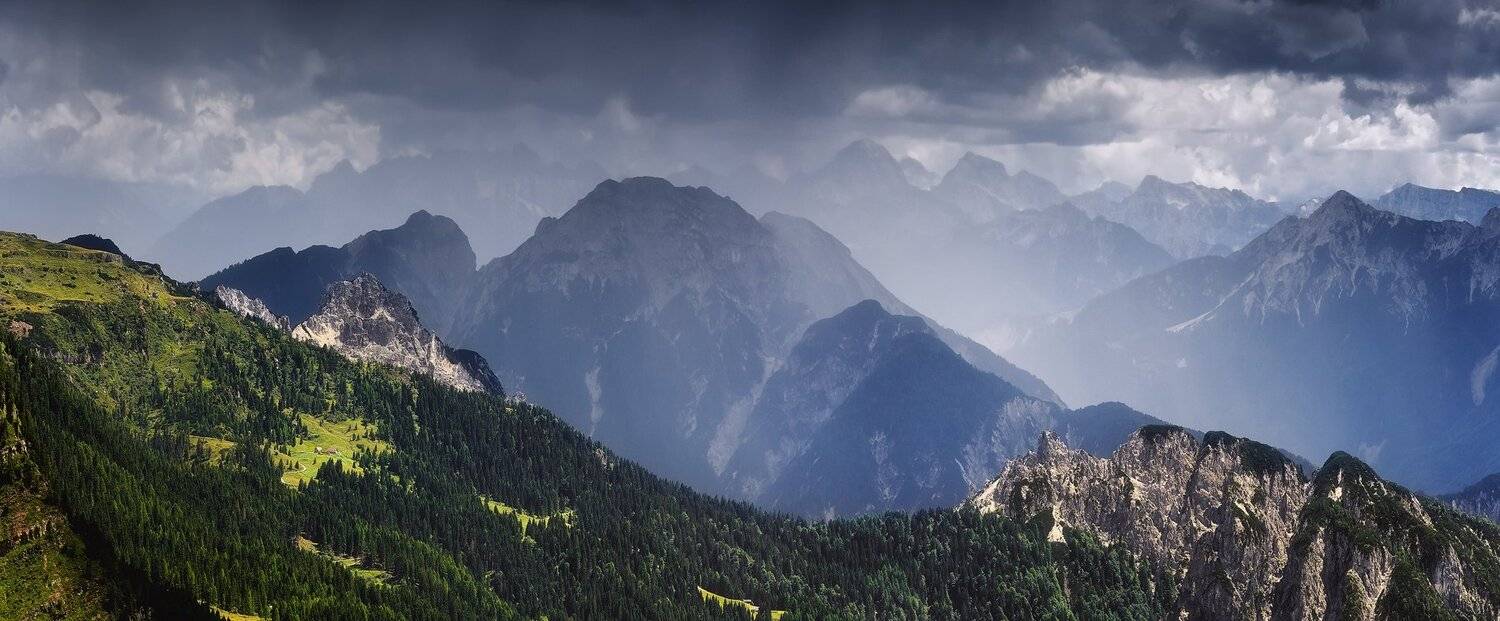 австрия, каринтия, дождь, панорама, горы, лето, июль, Евгений Матюшенков