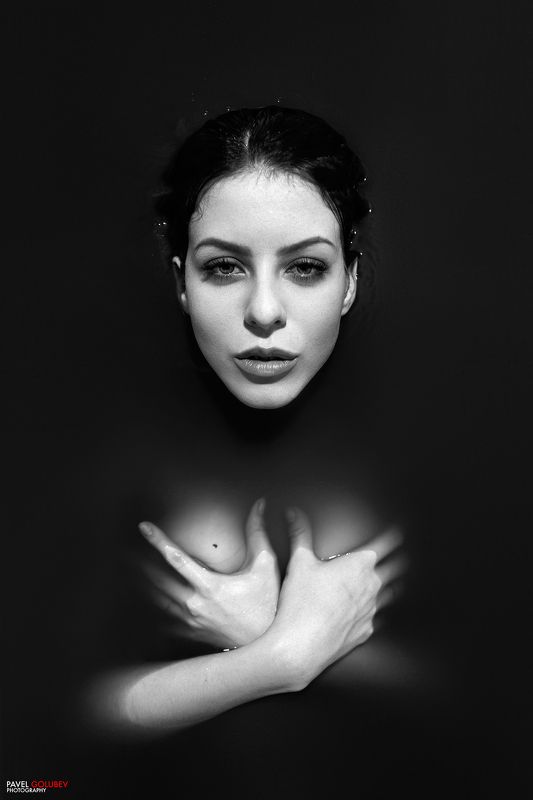golubevphoto, russia, model, girl, tfp, water, monochrome, paints, ink, bw, tfp, sexy, beautiful, bath Ink фото превью