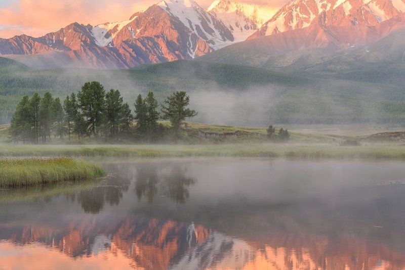 рассвет, туман, алтай, ештыкель, счх, dawn, fog, altai Рассвет на Ештыкель фото превью