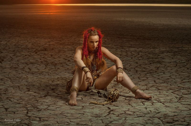 племя, африка, жара, закат, красные волосы  африка  фото превью