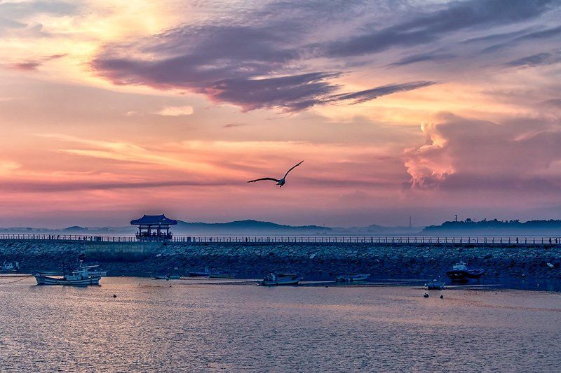 gungpyeong port sunset фото превью