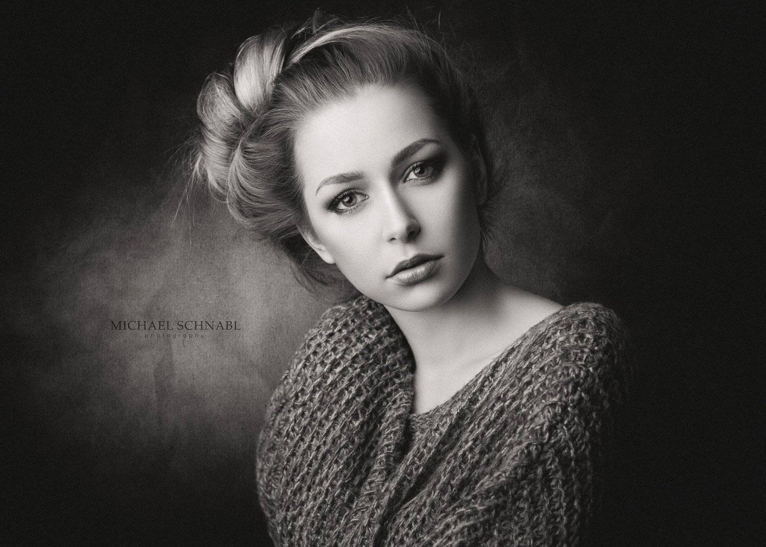 portrait, fine art portrait, woman, monochrome, Michael Schnabl
