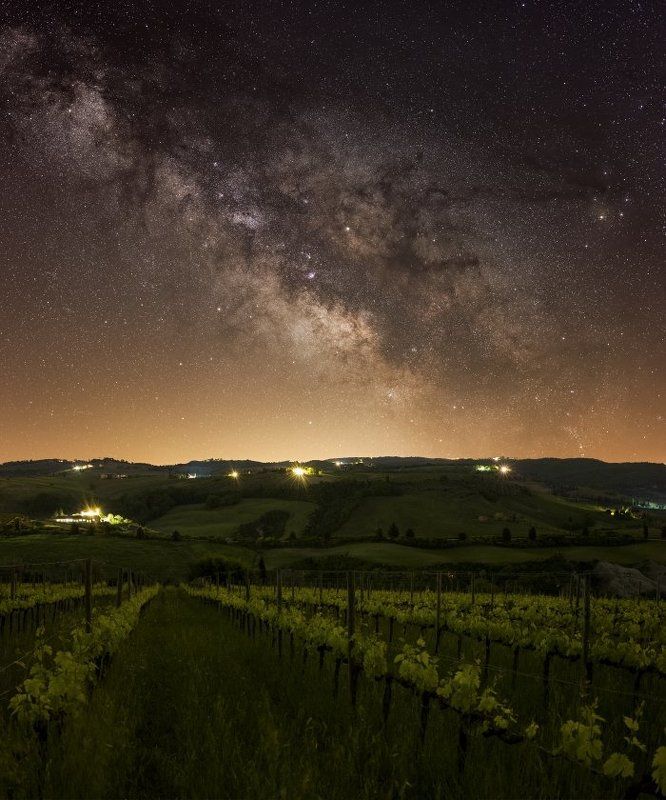 tuscany, toscana, milkyway, stars, galaxy, Tuscany starscape фото превью