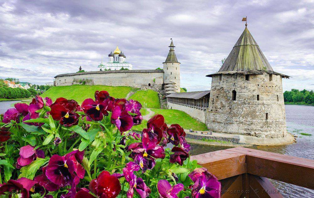 псков, троицкий собор, лето, цветы, Майя Афзаал