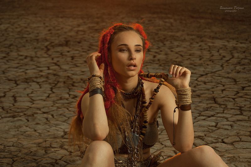 африка, жара, закат, красные волосы, племя   Африка  фото превью