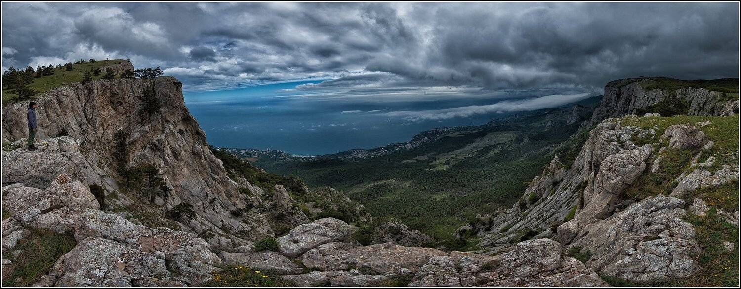 крым, весна, горы, море,тучи, панорама, АНАТОЛИЙ ДОВЫДЕНКО
