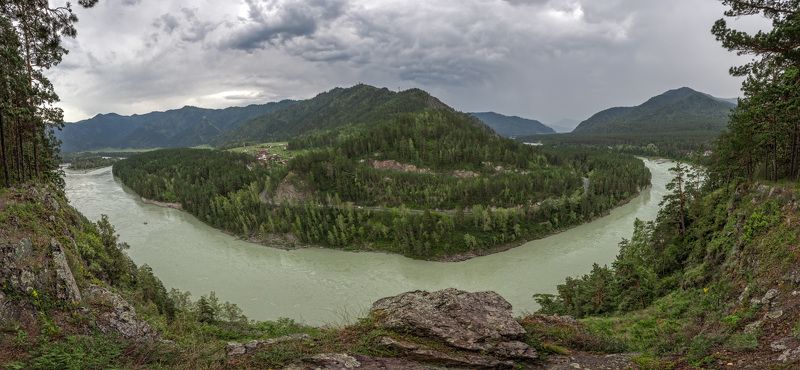 алтай катунь бирюза гроза лето Гроза над Катунью фото превью