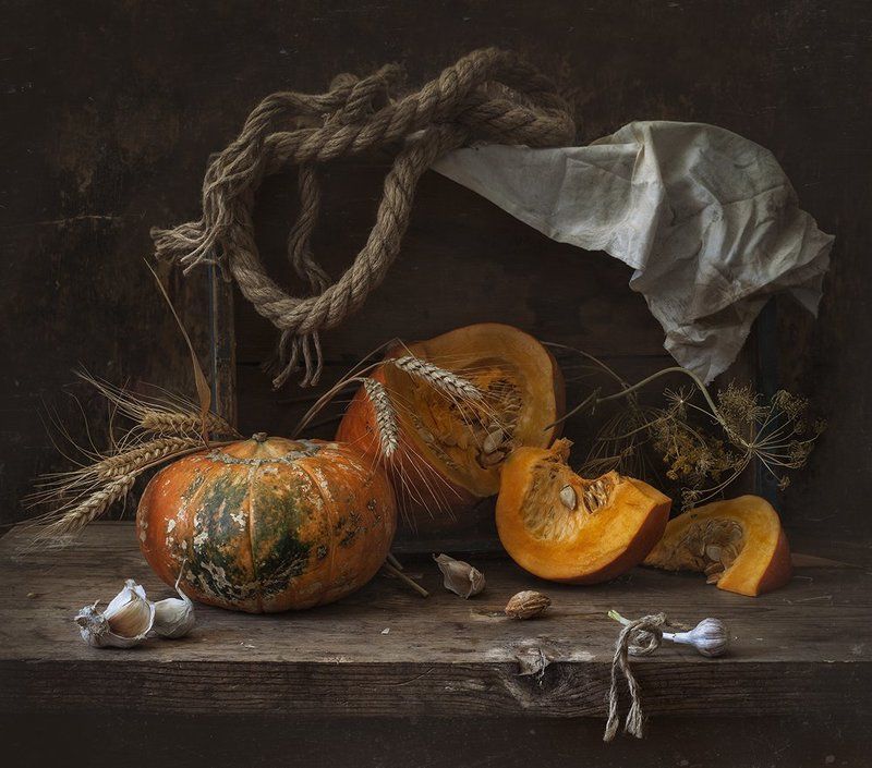 натюрморт, still life, тыква Натюрморт с тыквой фото превью