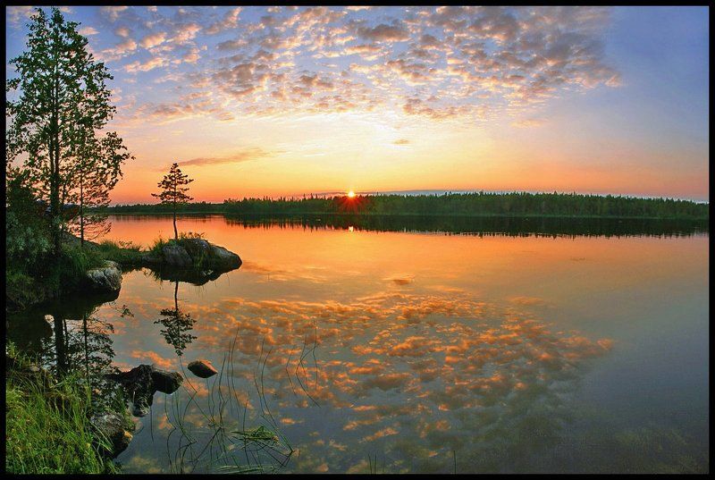 кереть, карелия Вечер на варацком озере фото превью