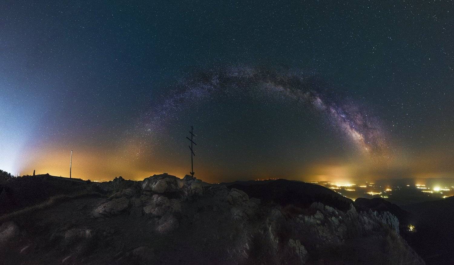 nightscaspes, cosmos, milky way, shipka, bulgaria, stars, lights,rocks, cross, , Даниел Балъков