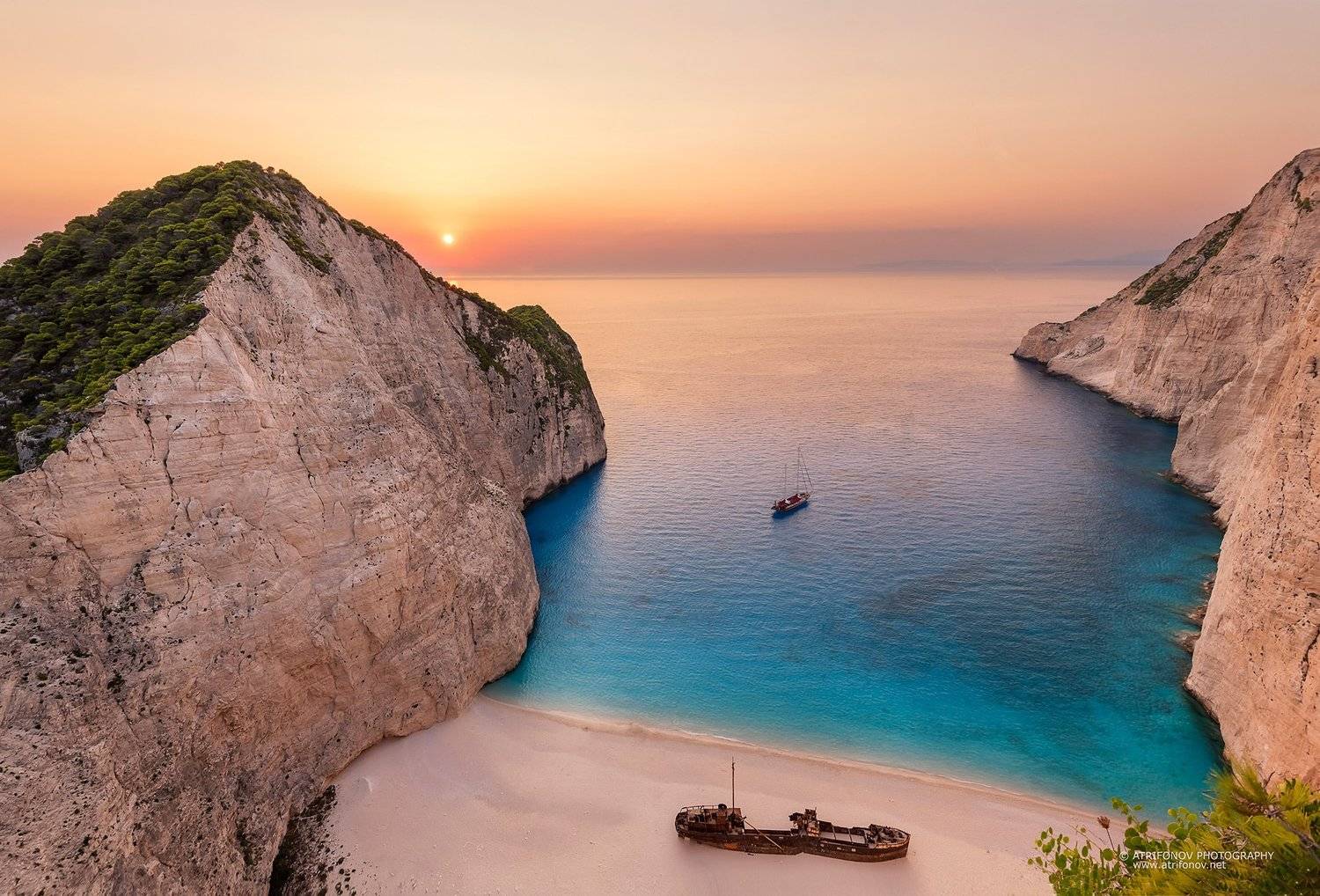 Navagio, Zakynthos, Greece, beach, shipwreck, ioanian sea,sunset, Andrey Trifonov