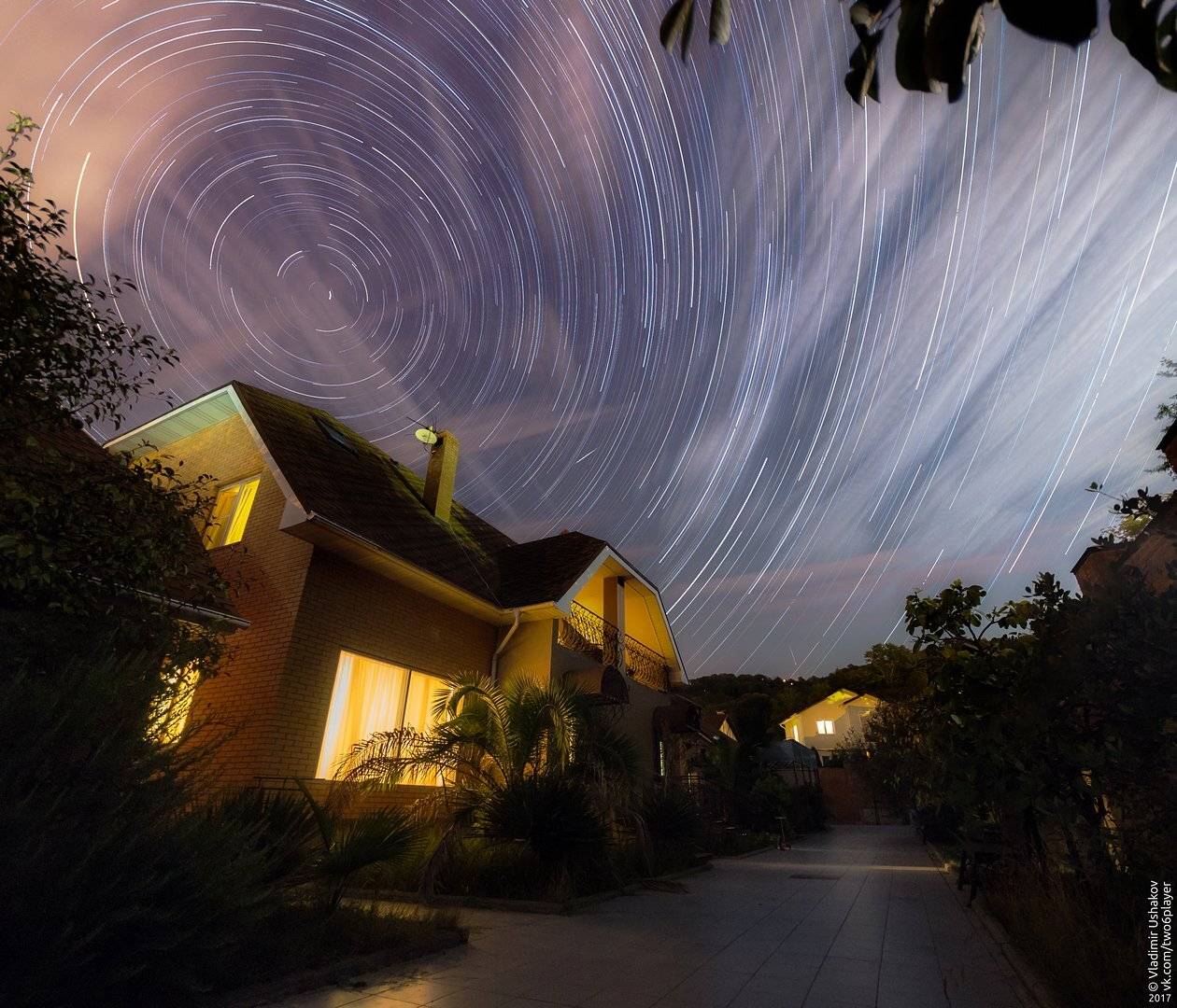 метеор, персеиды, startrails, звезды, облака, ночь, сочи, краснодарский край, Владимир Ушаков
