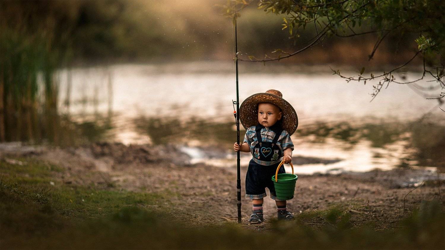 fisher child little boy summer cat ребенок мальчик рыбак лето кот, Александр Чуприна