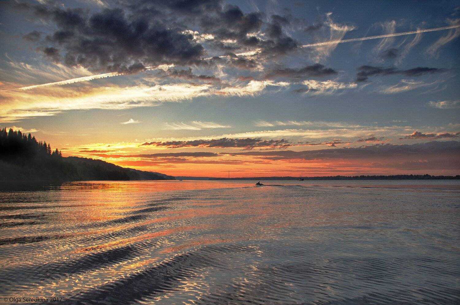 Кама,солнце,лодка,река,облака, Ольга Серёдкина