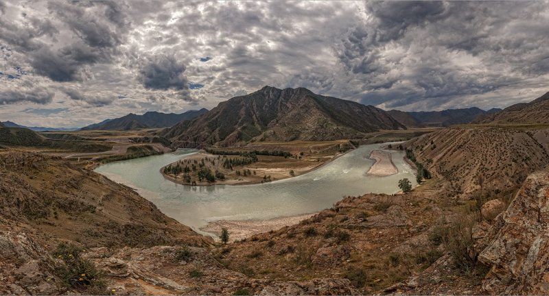 Чуй-Оозы- слияние Чуи и Катуни. Предгрозовая фото превью