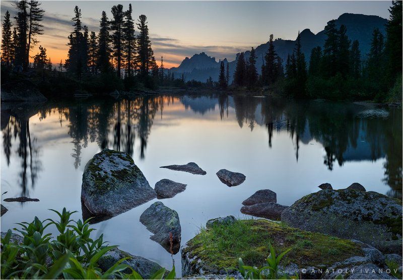 Закат на Лазурном озере фото превью