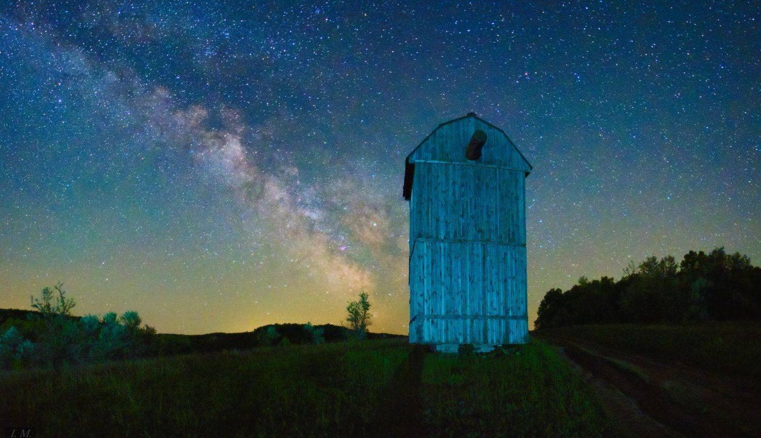 blue, night, panorama, sky, Summer, звезды, лето, мельница, млечный путь, ночная сьемка, ночь, панорама, stars, milky way, nightscape, night photography, broken, windmill, I'M
