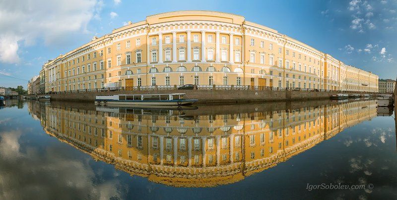 санкт-петербург, мойка, утро, отражение Пузато... фото превью