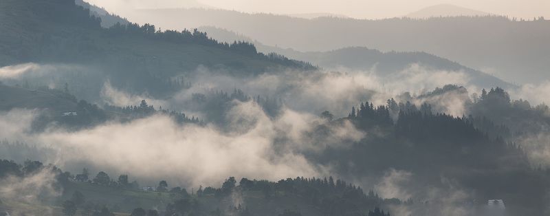 вечер, горы, июль, карпаты, лето, облака, туман, украина На Буковецком после бури фото превью