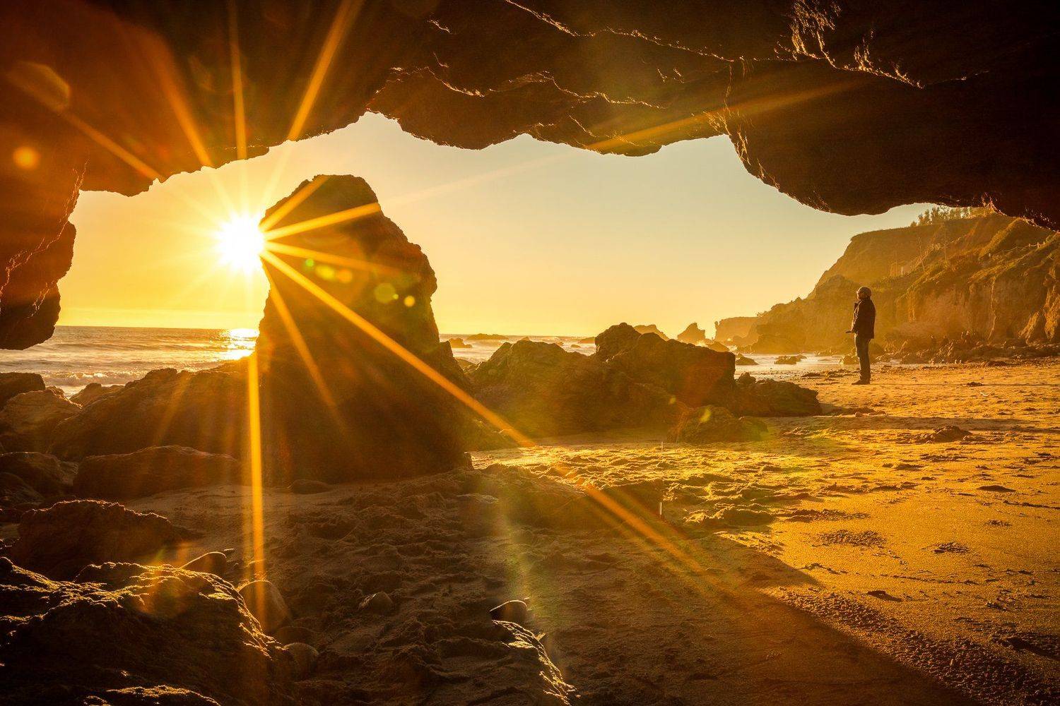 океан, скалы, закат, небо, красота, одинокий, песок, Дмитрий Стороженко