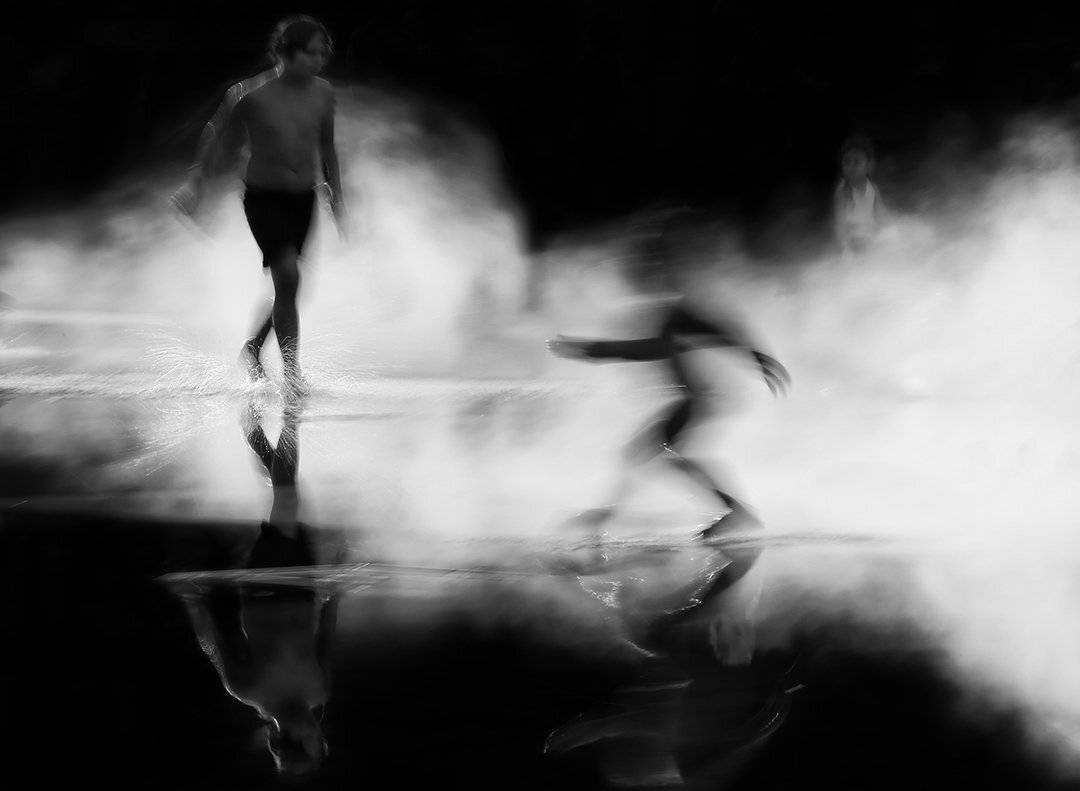 длинная выдержка, движение, смаз, пар, туман, дети, силуэт, ALLA SOKOLOVA