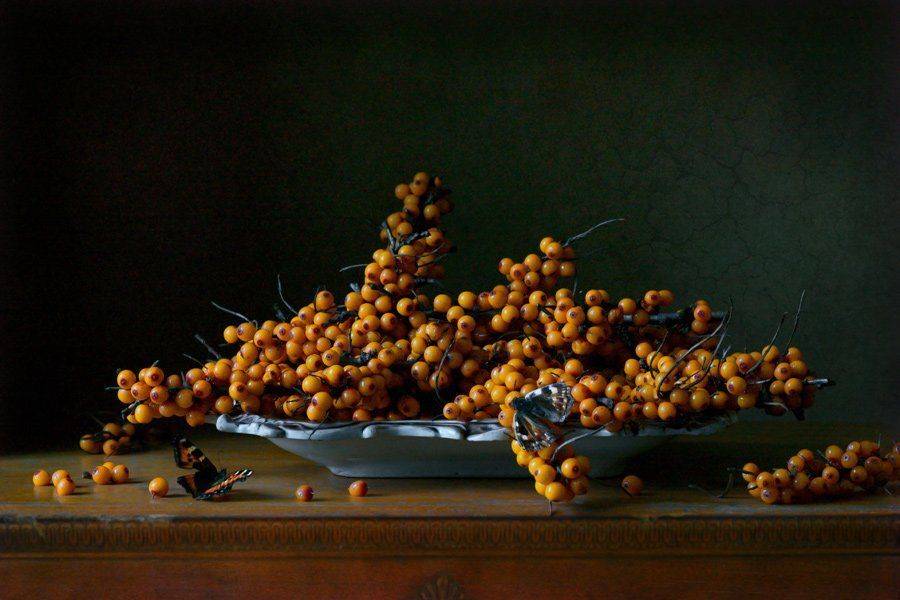 натюрморт, ягоды, облепиха, Курочкина Диана