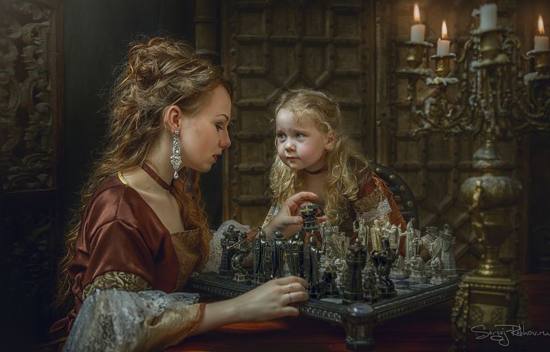 мама, ребёнок, девочка, студия, шахматы, рехов, сергейрехов, sergejrekhov, rekhov - Мама, помочь? фото превью