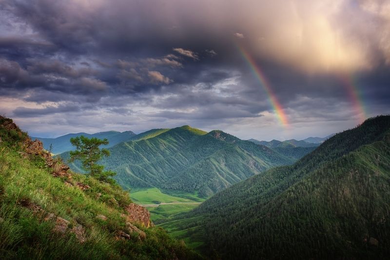 Вечерняя радуга фото превью