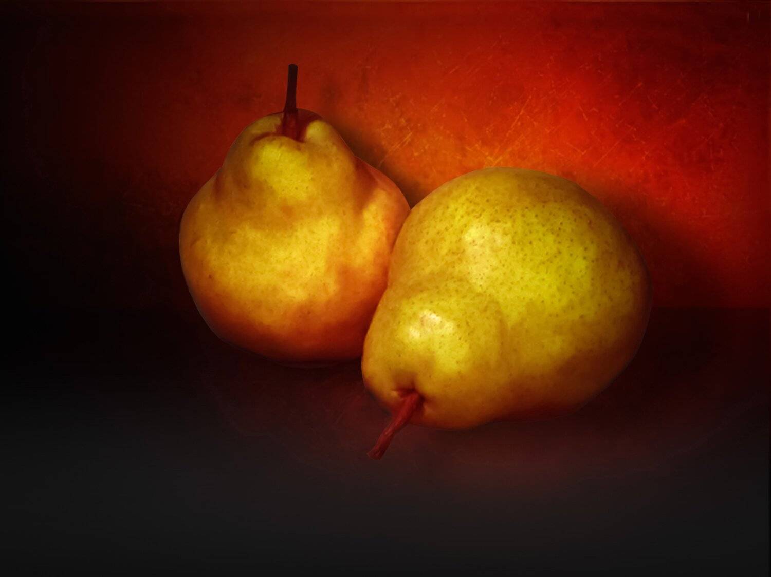 pears, red pears, autumn, autumn colors, autumn still life, beautiful pears,  vegetables, food, nature, color, composition, computer art, decorative art, fantasy,, DZINTRA REGINA JANSONE