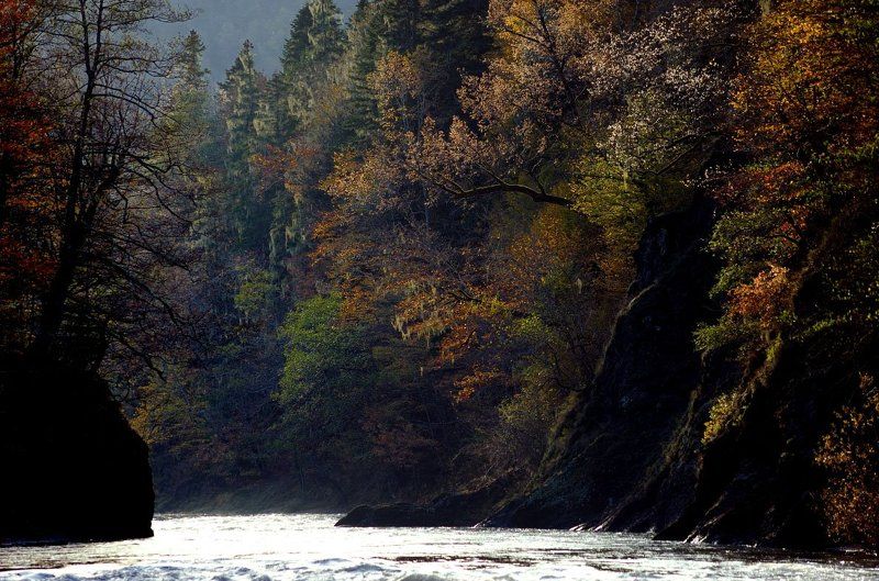 кипящая, река , осень заповедник кавказ берег Кипящая река фото превью