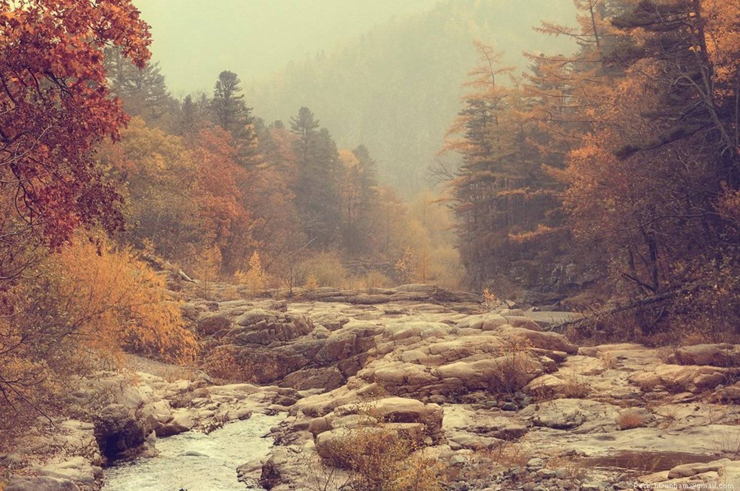 река, ван-чин, милоградовка, приморье, сихотэ-алинь, тайга, лес, осень, дымка, пелена, каньон, скалы, ущелье, пороги, горная, Александр Коновалов