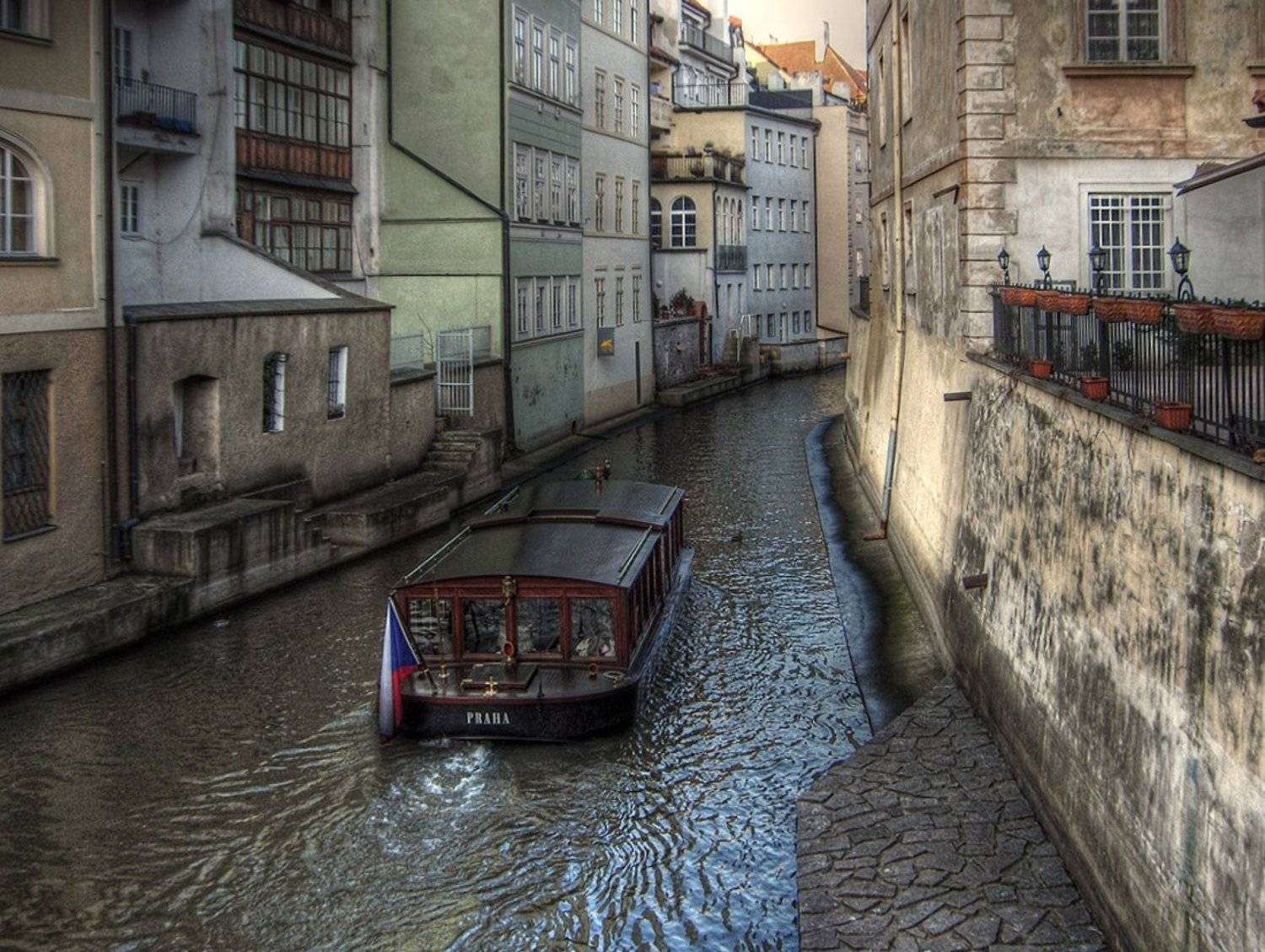прага, чертовка, река, лодка, канал, Vitaliy