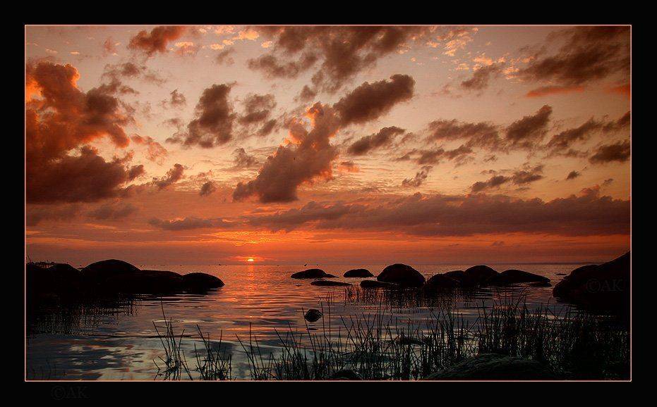 пейзаж, вечер, залив, Андрей