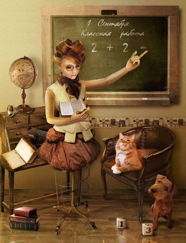 коллаж, фото арт, обработка, фотошоп, манекен На уроке. Из жизни одного манекена фото превью