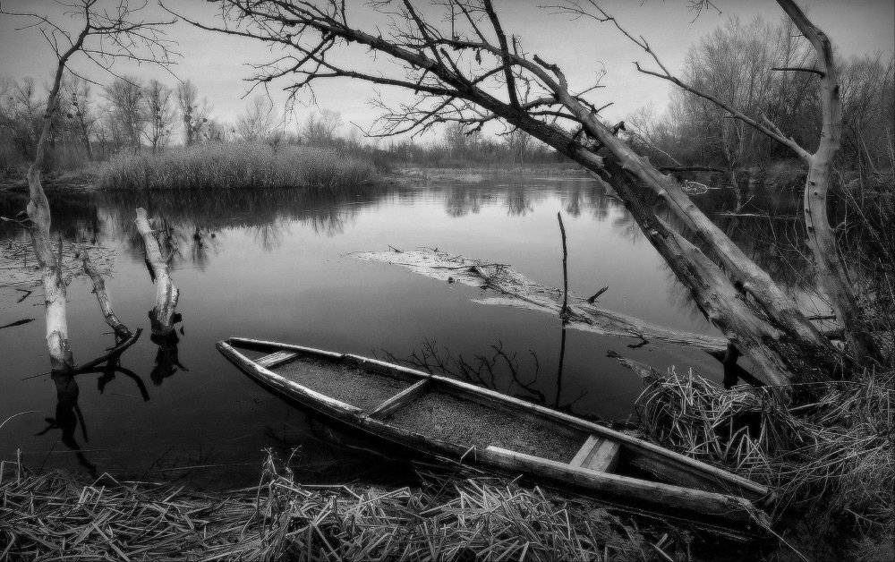 лодка,	 осень, Петриченко Валерий