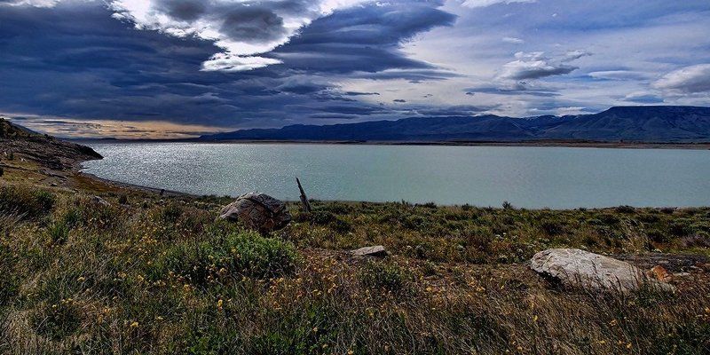 озеро, пейзаж, облака Озёрный фото превью