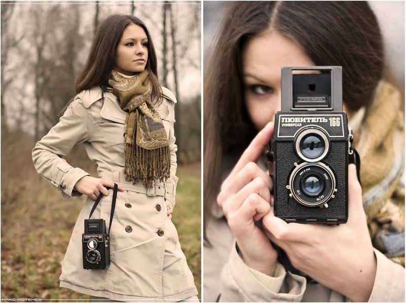 фотоаппарат, девушка \