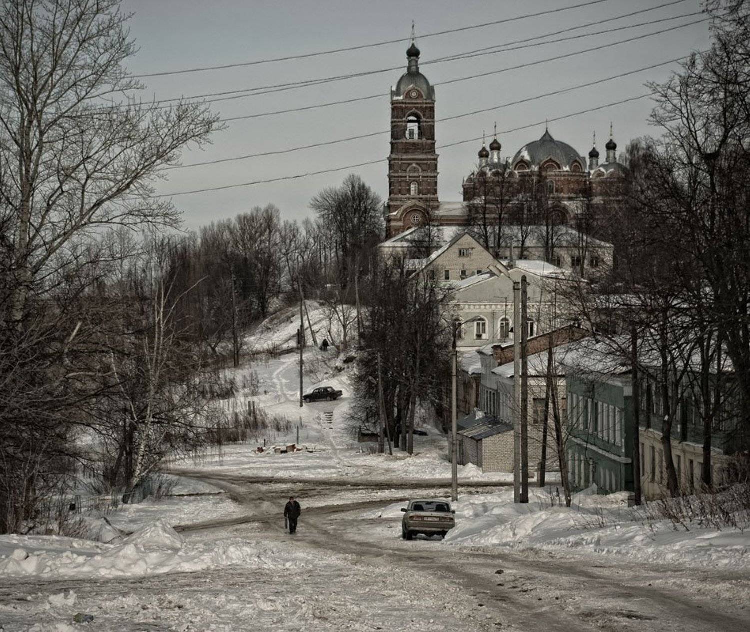 город, провинция, собор, зима, улица, прошлое лето