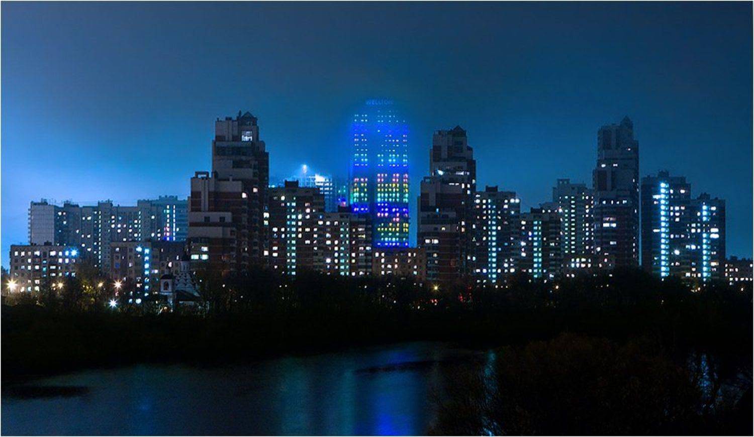 ночная москва, хорошево-мневники, сзао, wellton park, Тоша