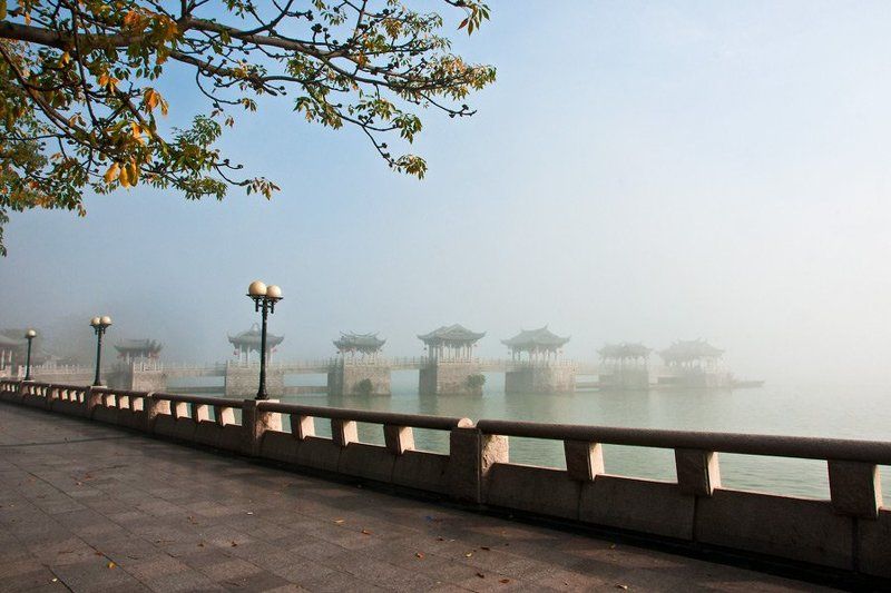 набережная, рыбалка, мост, город Набережная Чаоджоу фото превью