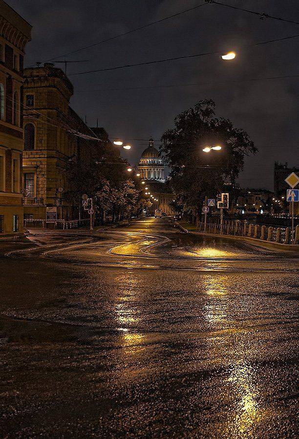 исаакиевский, собор, ночь, после, дождя, питер, Алексей Смирнов