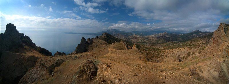 крым, море, горы, солнце, осень Солнечный Карадаг фото превью