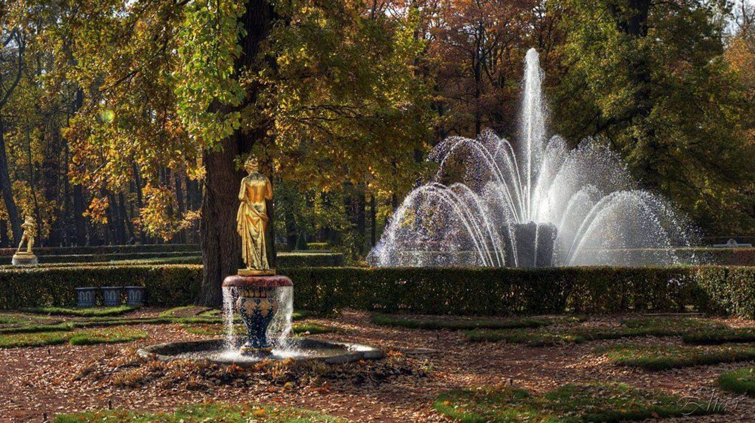 петергоф, фонтан, осень, Малыш