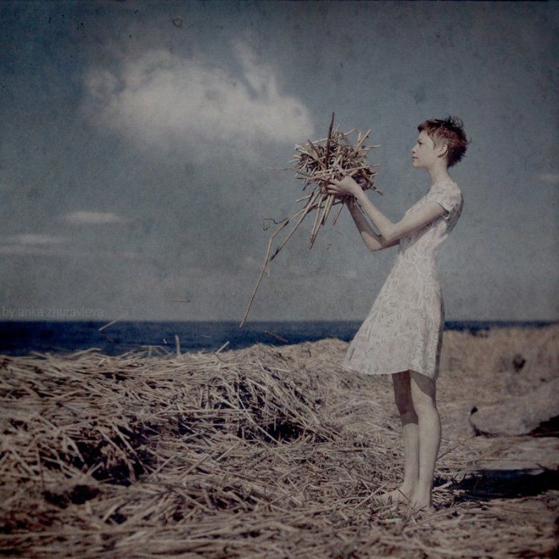 облака, небо, заяц, море, девочка облачный заяц фото превью