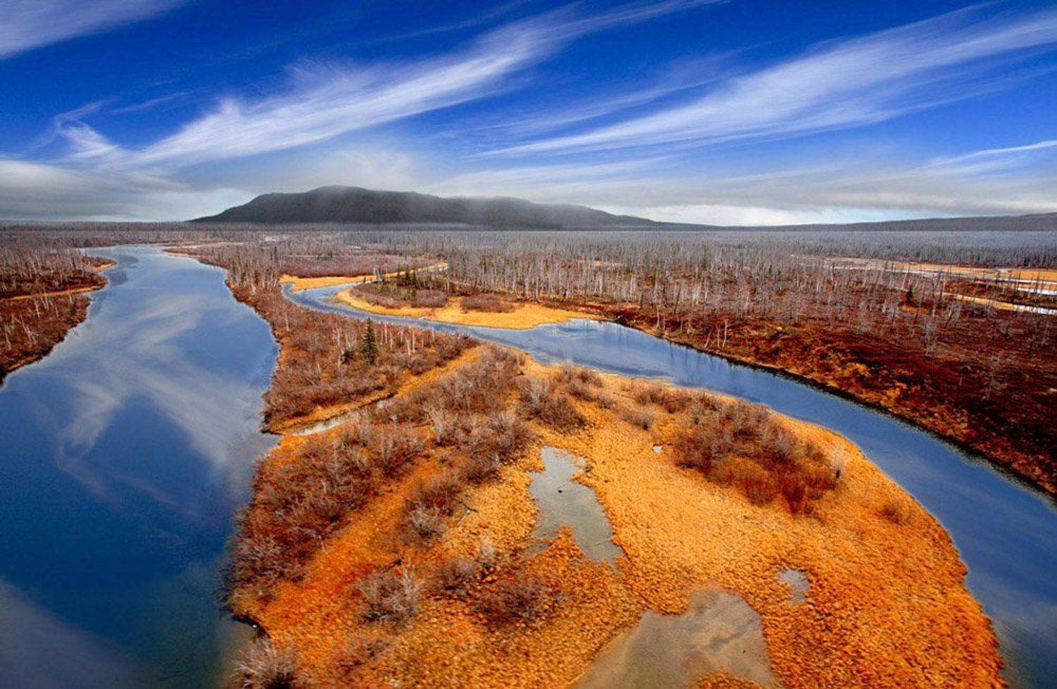 таймыр, тундра, река, облака, Leonid Shvarts