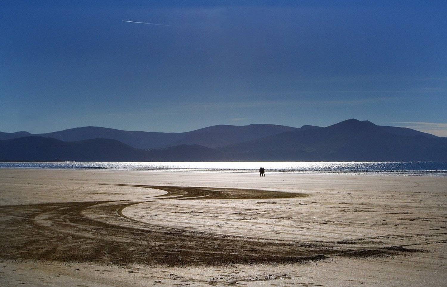 океан, песок, волна, след, берег, Екатерина Богданова