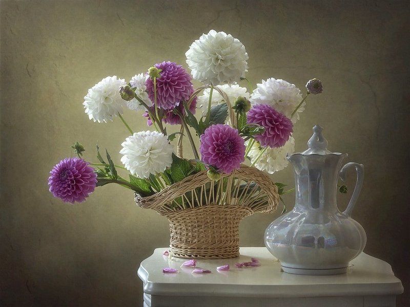 Натюрморт с георгинами фото превью