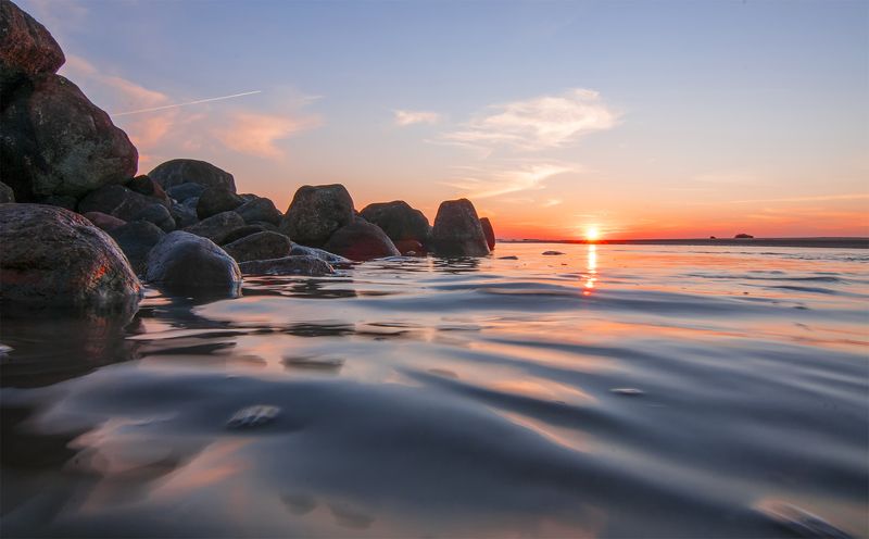 sunset,sea,stones Sunset silence фото превью